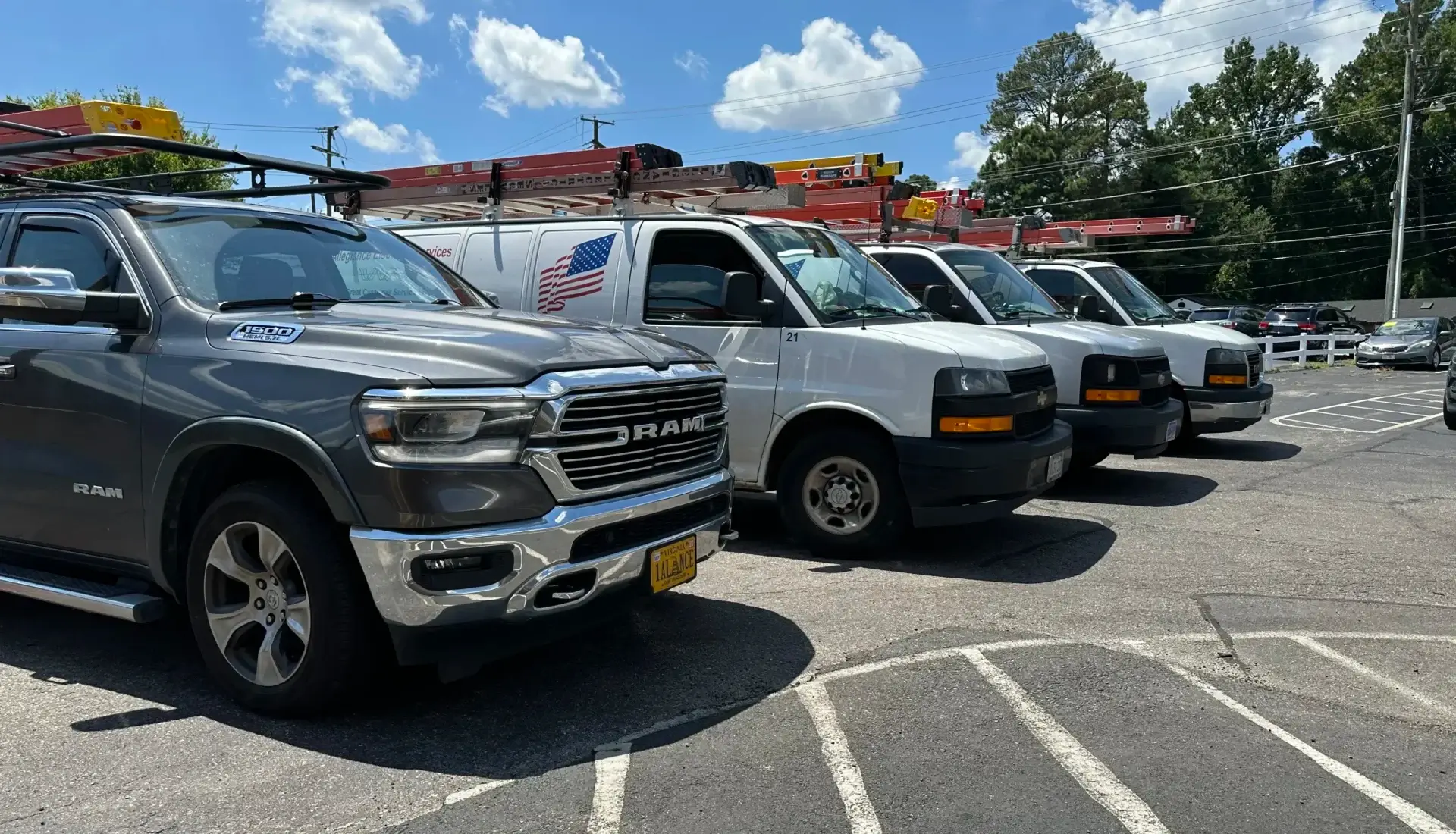 Fleet of service vehicles